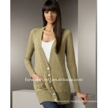 100% cashmere knitted long cardigan